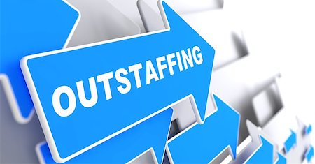 simsearch:400-05034438,k - Outstaffing - Business Background. Blue Arrow with "Outstaffing" Slogan on a Grey Background. 3D Render. Stock Photo - Budget Royalty-Free & Subscription, Code: 400-07106059