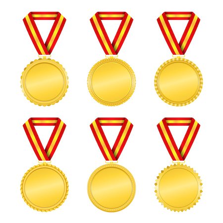 simsearch:400-07052920,k - Set of golden medals with ribbons, vector eps10 illustration Foto de stock - Super Valor sin royalties y Suscripción, Código: 400-07106082