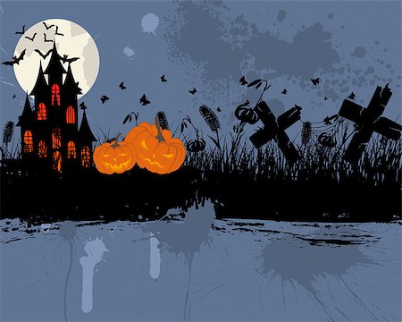 Happy halloween theme greeting card. Vector illustration. Fotografie stock - Microstock e Abbonamento, Codice: 400-07106157