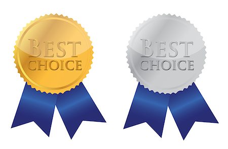 Ribbon Award labeled the best choice illustration Stock Photo - Budget Royalty-Free & Subscription, Code: 400-07106220