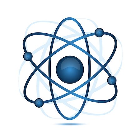 simsearch:400-05126420,k - blue atom illustration isolated over a white background Stock Photo - Budget Royalty-Free & Subscription, Code: 400-07106265