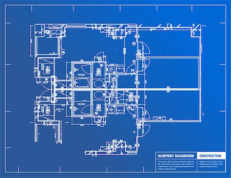 simsearch:400-04766793,k - Sample of architectural blueprints over a blue background / Blueprint Fotografie stock - Microstock e Abbonamento, Codice: 400-07106269