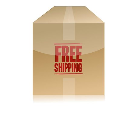 simsearch:400-09225864,k - free shipping box illustration design isolated over a white background Stock Photo - Budget Royalty-Free & Subscription, Code: 400-07106299