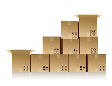 simsearch:400-04376653,k - boxes stacked up over a white background Photographie de stock - Aubaine LD & Abonnement, Code: 400-07106315