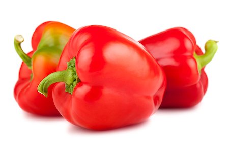 rote paprika - Three ripe sweet peppers isolated on white background Foto de stock - Super Valor sin royalties y Suscripción, Código: 400-07106429