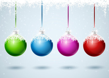 Set of different colored Christmas balls Stock Photo - Budget Royalty-Free & Subscription, Code: 400-07106453