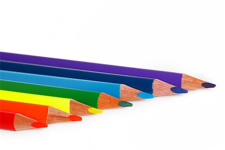 simsearch:400-08403707,k - Many colored pencils as rainbow Foto de stock - Royalty-Free Super Valor e Assinatura, Número: 400-07106758