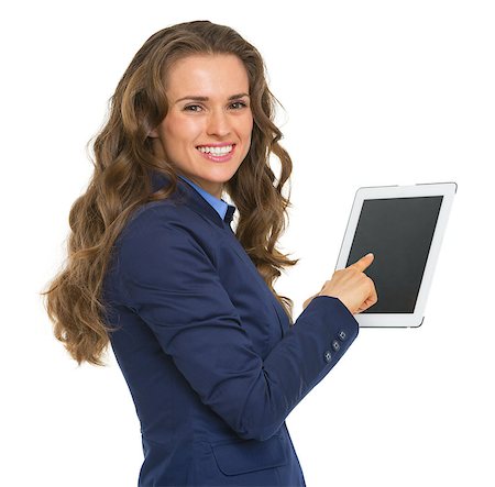 diretor de escola - Portrait of smiling business woman using tablet pc Foto de stock - Royalty-Free Super Valor e Assinatura, Número: 400-07106809