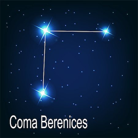 The constellation "Coma Berenices" star in the night sky. Vector illustration Stock Photo - Budget Royalty-Free & Subscription, Code: 400-07106853