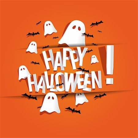 Happy Halloween card vector illustration Stock Photo - Budget Royalty-Free & Subscription, Code: 400-07107158