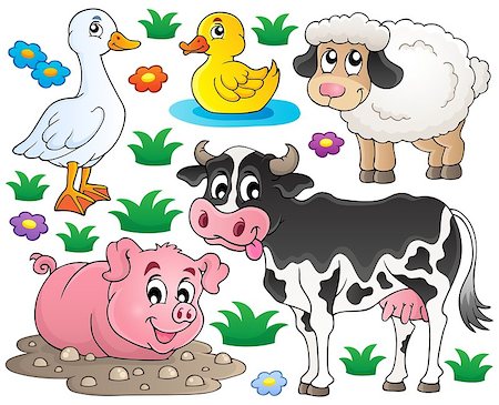 simsearch:400-04235699,k - Farm animals set 1 - eps10 vector illustration. Foto de stock - Royalty-Free Super Valor e Assinatura, Número: 400-07107192