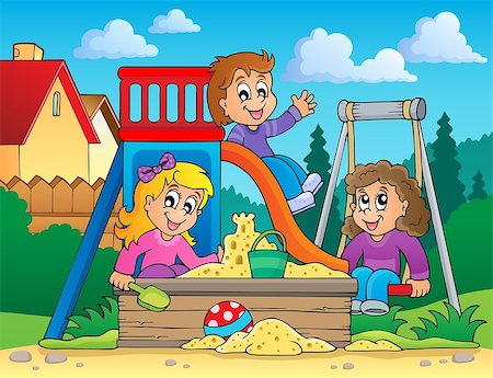 sandbox - Image with playground theme 2 - eps10 vector illustration. Stock Photo - Budget Royalty-Free & Subscription, Code: 400-07107219