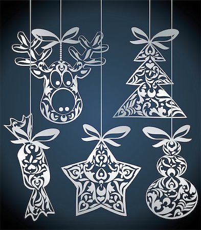 christmas design elements - vector illustration Stock Photo - Budget Royalty-Free & Subscription, Code: 400-07107320