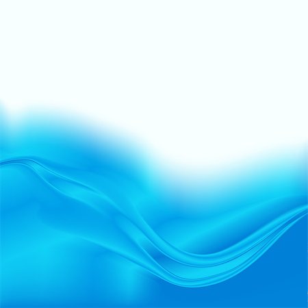Abstract blue wave on a white background. Stock Photo - Budget Royalty-Free & Subscription, Code: 400-07107465