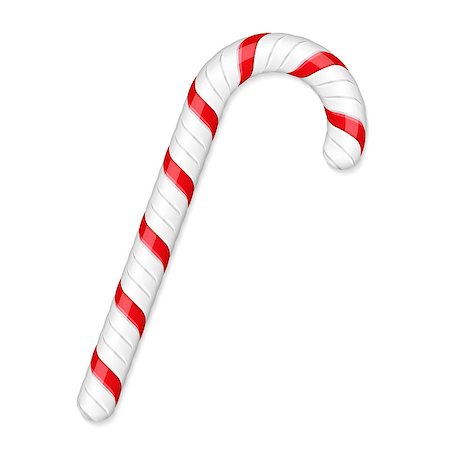simsearch:400-04271654,k - Candy cane isolated on white background, vector eps10 illustration Photographie de stock - Aubaine LD & Abonnement, Code: 400-07107547