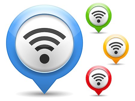 simsearch:400-07054484,k - Wi-Fi icon, four colors, vector eps10 illustration Stock Photo - Budget Royalty-Free & Subscription, Code: 400-07107574