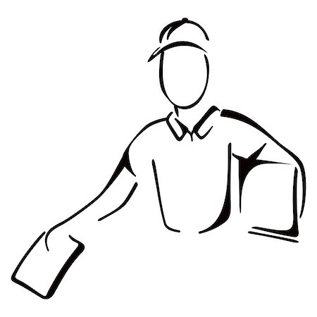 simsearch:400-04350456,k - Illustration of delivery man handing packages Stock Photo - Budget Royalty-Free & Subscription, Code: 400-07107805