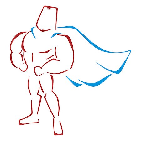 simsearch:400-06759907,k - Muscular super hero standing in a classic pose Stock Photo - Budget Royalty-Free & Subscription, Code: 400-07107822