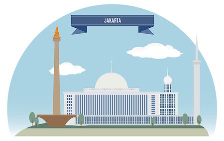 skyline jakarta - Jakarta, Indonesia. For you design Stock Photo - Budget Royalty-Free & Subscription, Code: 400-07107880