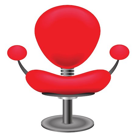 simsearch:400-09090800,k - colorful illustration with red chair on white background Photographie de stock - Aubaine LD & Abonnement, Code: 400-07100020