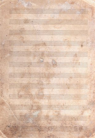 sheet music background - background of textured old stained  note paper Stock Photo - Budget Royalty-Free & Subscription, Code: 400-07100034