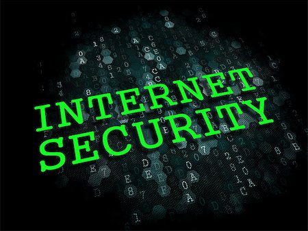 simsearch:400-05946493,k - Internet Security - Information Technology Concept. The Word in Green Color on Digital Background. Stock Photo - Budget Royalty-Free & Subscription, Code: 400-07100074