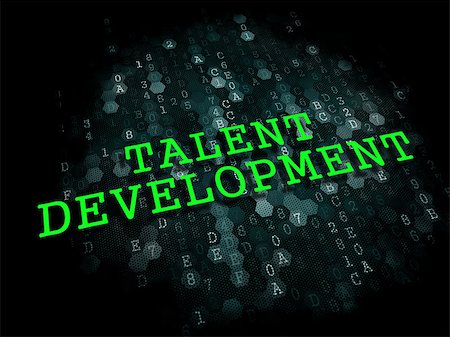 Talent Development. Business Educational Concept. The Word in Light Green Color on Dark Digital Background. Stock Photo - Budget Royalty-Free & Subscription, Code: 400-07100097