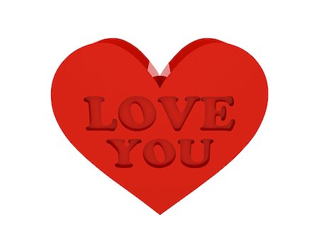 simsearch:400-08980419,k - Big red heart. Phrase LOVE YOU cutout inside. Concept 3D illustration. Stock Photo - Budget Royalty-Free & Subscription, Code: 400-07100330
