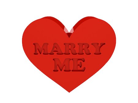simsearch:400-08980419,k - Big red heart. Phrase MARRY ME cutout inside. Concept 3D illustration. Stock Photo - Budget Royalty-Free & Subscription, Code: 400-07100331