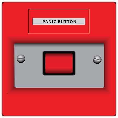 panic - Panic button in case of a disaster involving the buzzer. Vector illustration. Stock Photo - Budget Royalty-Free & Subscription, Code: 400-07100868