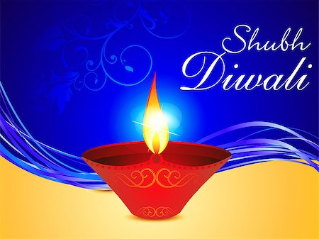 divine lamp light - abstract diwali background with deepak vector illlustration Stock Photo - Budget Royalty-Free & Subscription, Code: 400-07100936