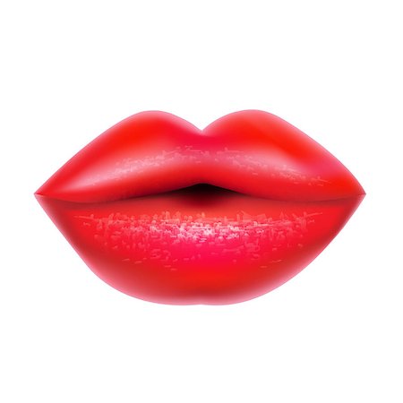 simsearch:400-05676902,k - Red Lips, With Gradient Mesh, Vector Illustration Stock Photo - Budget Royalty-Free & Subscription, Code: 400-07100959