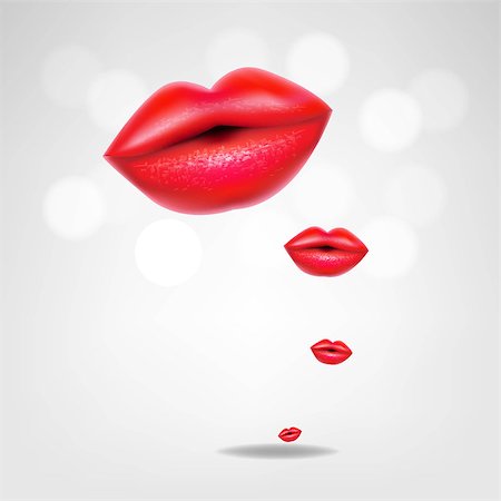 simsearch:400-05279995,k - Red Lips Poster, With Gradient Mesh, Vector Illustration Stockbilder - Microstock & Abonnement, Bildnummer: 400-07100960