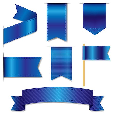 Blue Web Ribbons Set With Gradient Mesh, Vector Illustration Photographie de stock - Aubaine LD & Abonnement, Code: 400-07101097