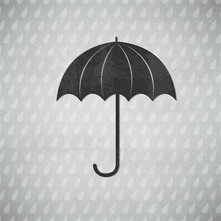 simsearch:400-08556675,k - Vintage Black Umbrella With Gradient Mesh, Vector Illustration Fotografie stock - Microstock e Abbonamento, Codice: 400-07101140
