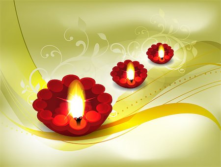 Golden Diwali Card Design Vector illustration Stock Photo - Budget Royalty-Free & Subscription, Code: 400-07101423