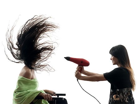 woman and hairdresser  in silhouette  on white background Stock Photo - Budget Royalty-Free & Subscription, Code: 400-07101530