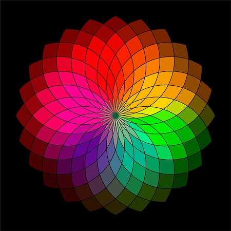 red and black lights - Rainbow style vector wheel. Color creative abstract flower Stock Photo - Budget Royalty-Free & Subscription, Code: 400-07101762