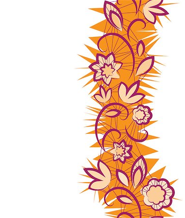 pzromashka (artist) - Seamless floral pattern. Lace flowers. vertical Border Foto de stock - Royalty-Free Super Valor e Assinatura, Número: 400-07101828
