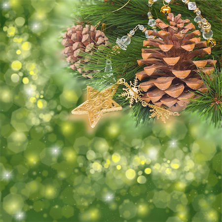 simsearch:400-06391837,k - chrismas decorations and pine cones isolated on white Stock Photo - Budget Royalty-Free & Subscription, Code: 400-07102584