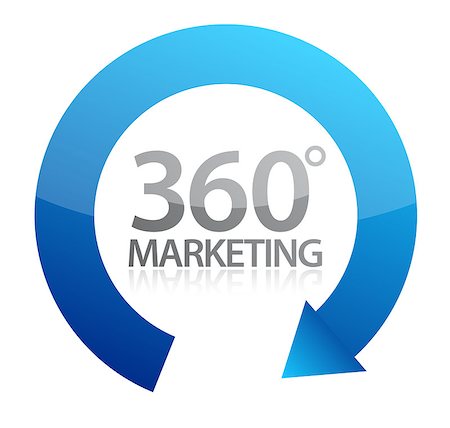 360 degrees marketing illustration design on white Stock Photo - Budget Royalty-Free & Subscription, Code: 400-07102727