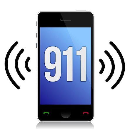 Emergency number 911 call illustration design over white Stock Photo - Budget Royalty-Free & Subscription, Code: 400-07102742