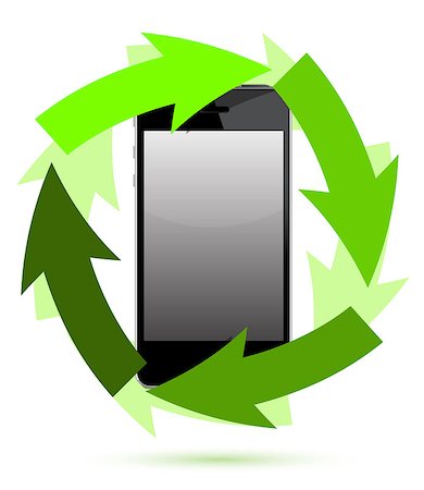 simsearch:400-05305041,k - reusable electronic with green arrows Photographie de stock - Aubaine LD & Abonnement, Code: 400-07102778