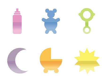 Illustrations of different baby icons, that can be used as a symbol. isolated over a white background. Stock Photo - Budget Royalty-Free & Subscription, Code: 400-07102807