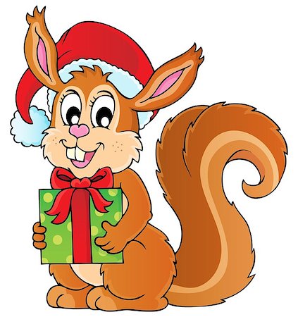 simsearch:400-08409193,k - Christmas theme squirrel image 1 - eps10 vector illustration. Fotografie stock - Microstock e Abbonamento, Codice: 400-07102880