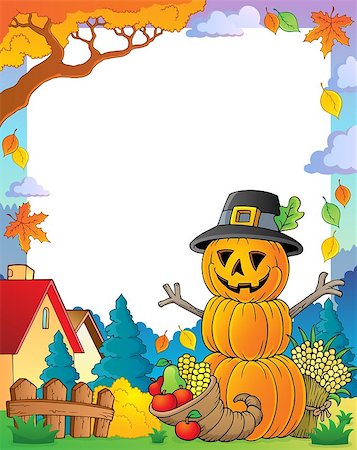 simsearch:846-05647034,k - Thanksgiving theme frame 3 - eps10 vector illustration. Photographie de stock - Aubaine LD & Abonnement, Code: 400-07102914