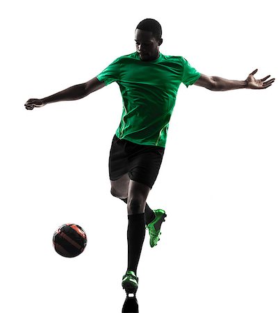 simsearch:400-07103133,k - one african man soccer player green jersey in silhouette  on white background Stock Photo - Budget Royalty-Free & Subscription, Code: 400-07103009