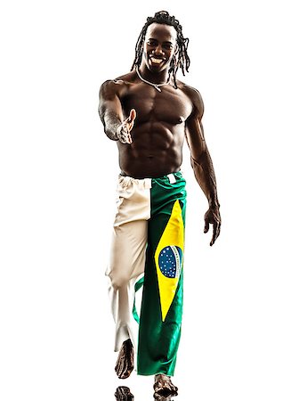 rastafarian - one brazilian  black man walking saluting handshake  on white background Photographie de stock - Aubaine LD & Abonnement, Code: 400-07103028