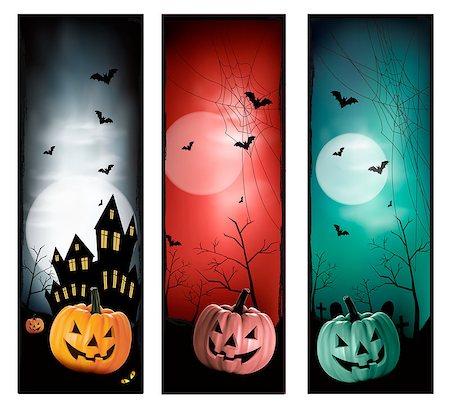 Set of holiday Halloween banners. Vector Foto de stock - Super Valor sin royalties y Suscripción, Código: 400-07103256