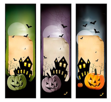 Set of holiday Halloween banners. Vector Foto de stock - Super Valor sin royalties y Suscripción, Código: 400-07103257